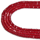 ruby red k crystal glass faceted rondelle beads