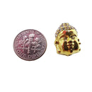 buddha head charm gold plated copper with micro pave rhinestone