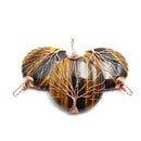 yellow Tiger's eye tree pendant copper wire wrap round