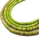 Light Green Sea Sediment Jasper Heishi Discs 3x6mm 3x8mm 15.5" Strand