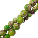 green sea sediment jasper smooth round beads