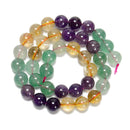 Citrine Amethyst Green Strawberry Quartz Round Beads 6mm 8mm 10mm 15.5'' Strand