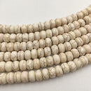 white howlite turquoise smooth rondelle beads