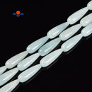 Light Blue Chatoyant Celestite Full Teardrop Beads 6x16mm 8x20mm 10x30mm 16''Str