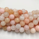 natural pink aventurine faceted round beads