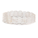 Clear Quartz Double Drill Bracelet Oval Shape Bead Size 10x14mm 7.5'' Length