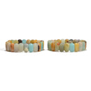 Amazonite Oval Double Drill Bangle Bracelet Size 8x14mm 7.5'' Length