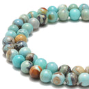 blue terra agate smooth round