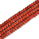 Natural Red Jasper Hard Cut Faceted Rondelle Beads Size 4x6mm 15.5'' Strand