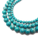 Blue Sea Sediment Jasper Smooth Round Beads 4mm 6mm 8mm 10mm 12mm 15.5" Strand