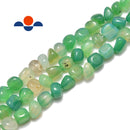 green agate irregular pebble nugget beads