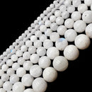 white rainbow moonstone smooth round beads