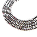 Silver Plated Hematite Faceted Rondelle Beads 4x6mm 5x8mm 15.5" Strand