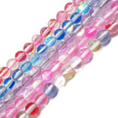 mystic aura mermaid blue purple red pink rainbow smooth round beads