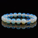 Opalite Smooth Round Elastic Bracelet Size 6mm 8mm 10mm 12mm 7.5'' Length