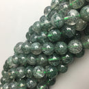 green rutilated quartz smooth round beads