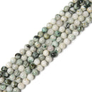 Natural Dendritic Green Agate Smooth Round Beads Size 6mm 8mm 10mm 15.5'' Strand