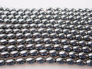 natural gray hematite smooth rice shape beads