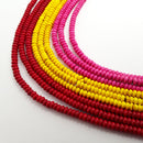 red yellow pink howlite turquoise smooth rondelle beads