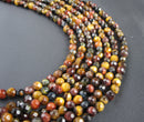 Multi-Color Tiger's Eye Faceted Round Beads 4mm 6mm 8mm 10mm 12mm 15.5" Strand