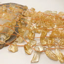 natural citrine irregular teardrop shape beads