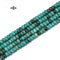 Multi Blue Green Turquoise Smooth Rondelle Beads 4x6mm 15.5'' Strand