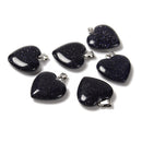 02 Natural Gemstone Heart Shape Charm Pendant Size 20mm 6PCS Per Bag Sold by Bag