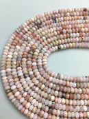natural pink opal faceted rondelle beads