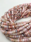 pink opal smooth rondelle beads