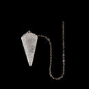 Snow Quartz Pendulum Pendant Healing Point Approx 40x18mm with 8" Chain