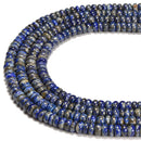 Low Grade Natural Lapis Smooth Rondelle Beads Size 4x6mm 5x8mm 6x10mm 15.5'' Str