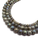 ab coated labradorite smooth round beads