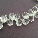 clear quartz faceted teardrop nugget beads