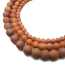 Peach Druzy Agate Matte Round Beads 6mm 8mm 10mm 12mm 15.5" Strand