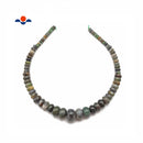 Natural Green Jade Graduated Smooth Rondelle Beads 6-16mm 15.5" Strand