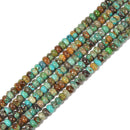 Natural Genuine Turquoise Smooth Rondelle Beads Size 4x6mm 15.5'' Strand