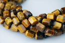 yellow Tiger's eye hexagon shape beads