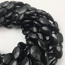 black onyx faceted oval shape beads