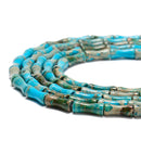Light Blue Sea Sediment Jasper Bamboo Tube Beads Size 5x13mm 15.5'' Strand