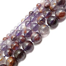 natural super seven smooth round beads