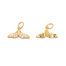 Gold Plated Sterling Silver Fishtail Charm with CZ Size 8x14mm 3 PCS Per Bag