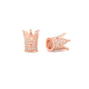 Clear Cubic Zirconia Micro Pave King Crown Charm Beads Size 8x12mm 5PCS/Bag