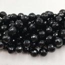 black onyx faceted round beads