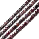 Natural Ruby Faceted Square Cube Dice Beads Size 4mm 15.5" Strand