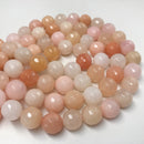 natural pink aventurine faceted round beads