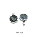 Malachite Silver/Gold Plated Edge Blue Round Pendant Size 25mm Sold Per Piece