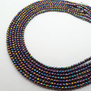 rainbow color hematite faceted round beads