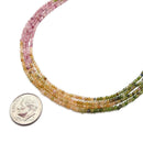 natural watermelon tourmaline faceted round beads