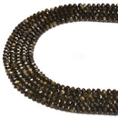 Natural Gold Sheen Obsidian Faceted Pumpkin Shape Beads Size 3x4mm 15.5'' Strand