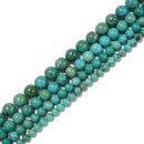 Green Blue Genuine Turquoise Smooth Round Beads 4.5mm to 8.5mm 15.5'' Strand